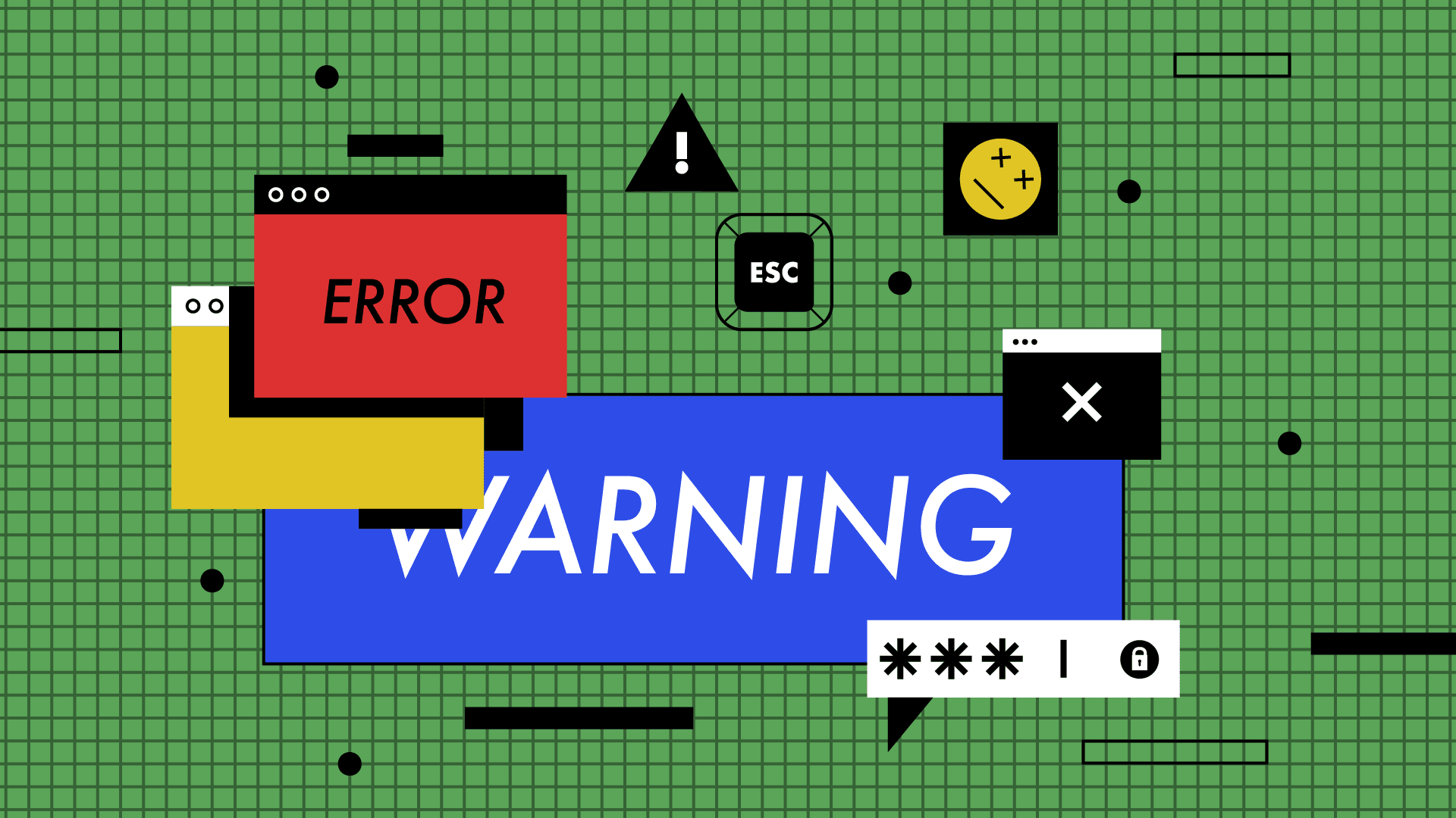 Graphic showing warning signs